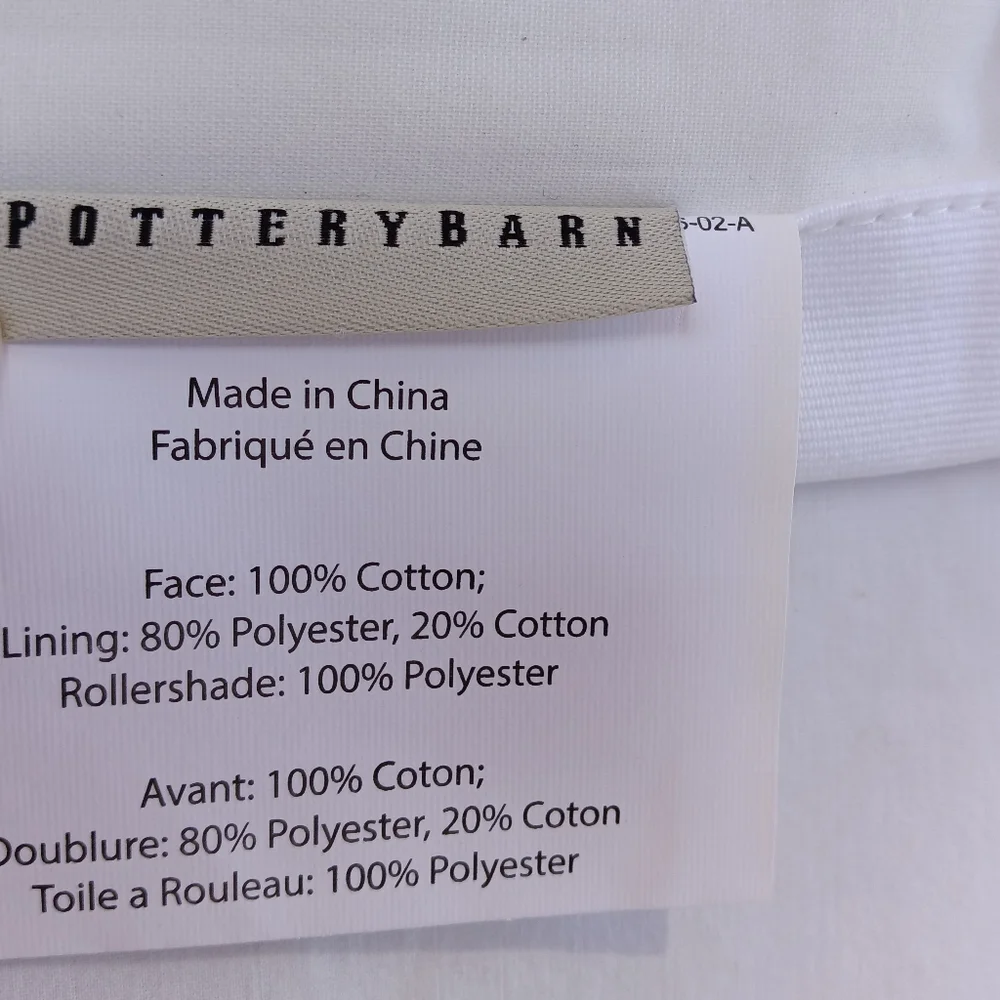 NEW Pottery Barn Grosgrain Cordless Roman Shade White/Ink 32